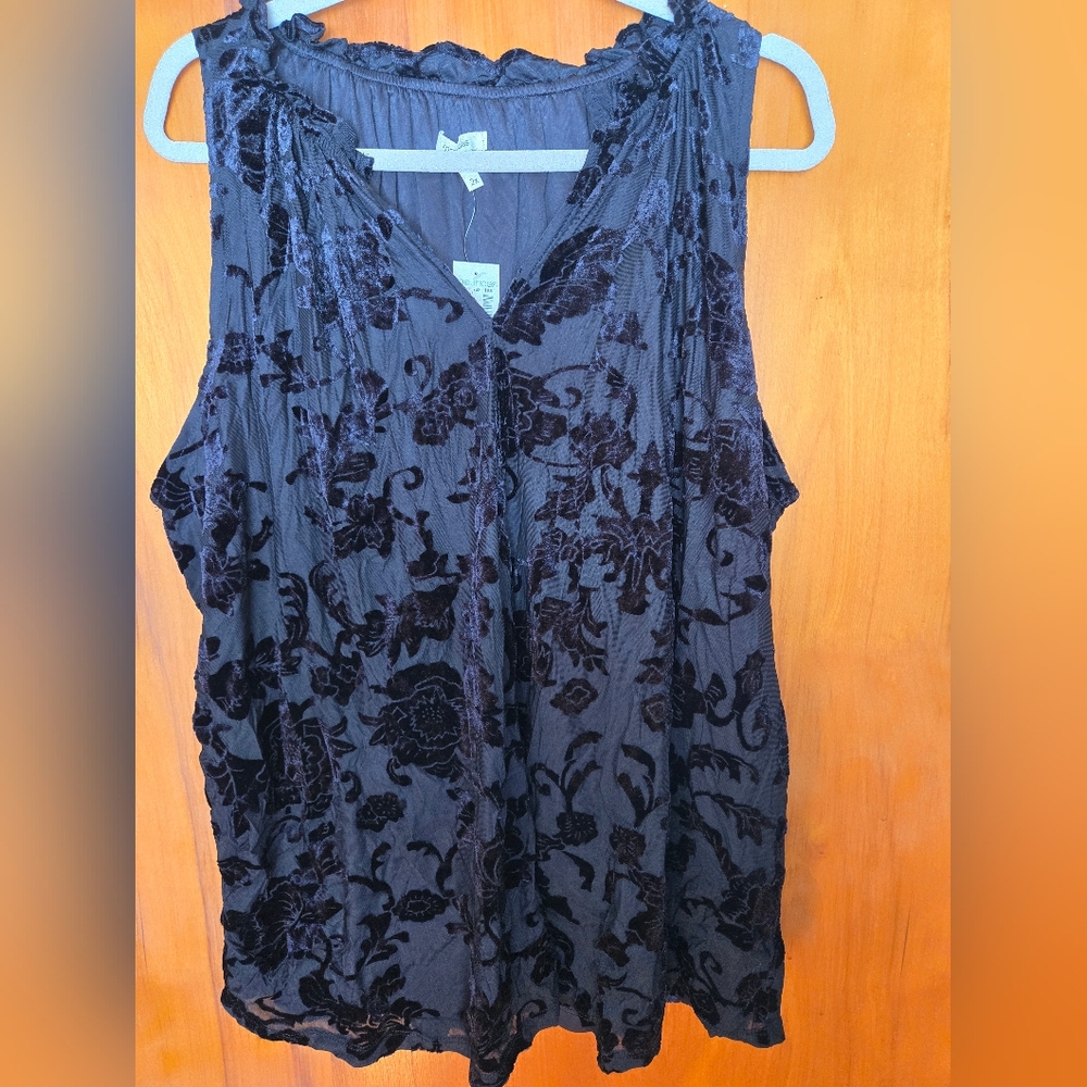 Maurices Black Velvet Floral Top Plus Size Velvet Burnout Tank Top 2X